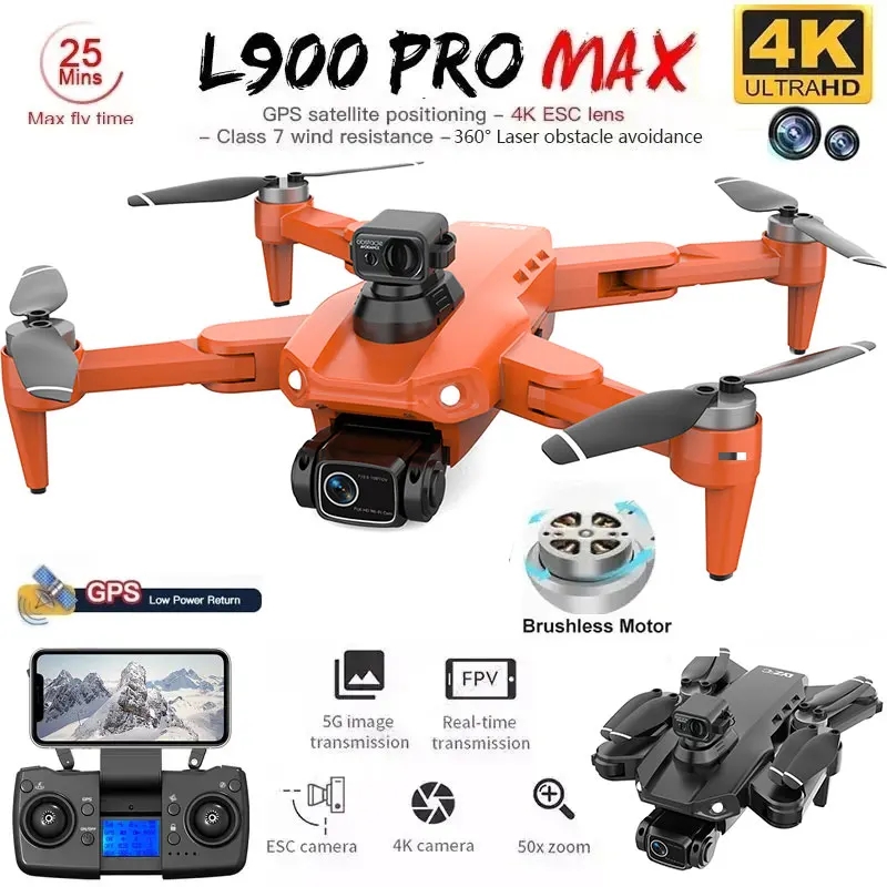 Drone Rc Helicopter With Camera - L900 Pro MAX GPS Дрон 4K