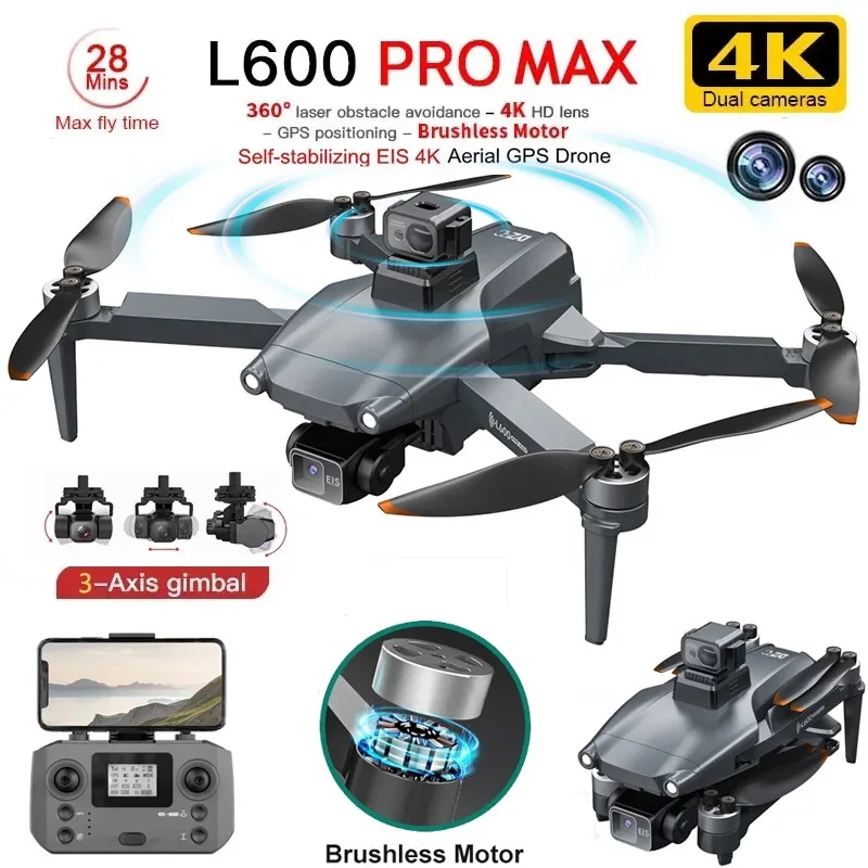 Drone Rc Helicopter With Camera - L600 PRO MAX GPS Дрон Профессиональный