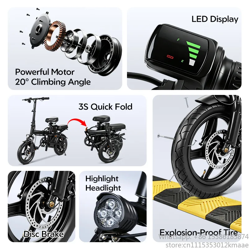 Компактный складной электровел – обзор и цена Brushless Motor